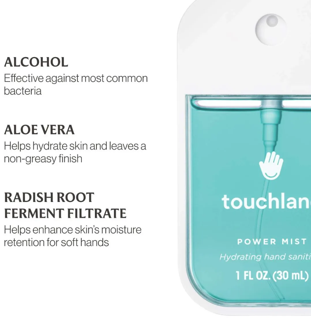 Antibacterial de Manos Hidratante Power Mist Sandalo Azul 30ml,  Touchland - Imagen 4